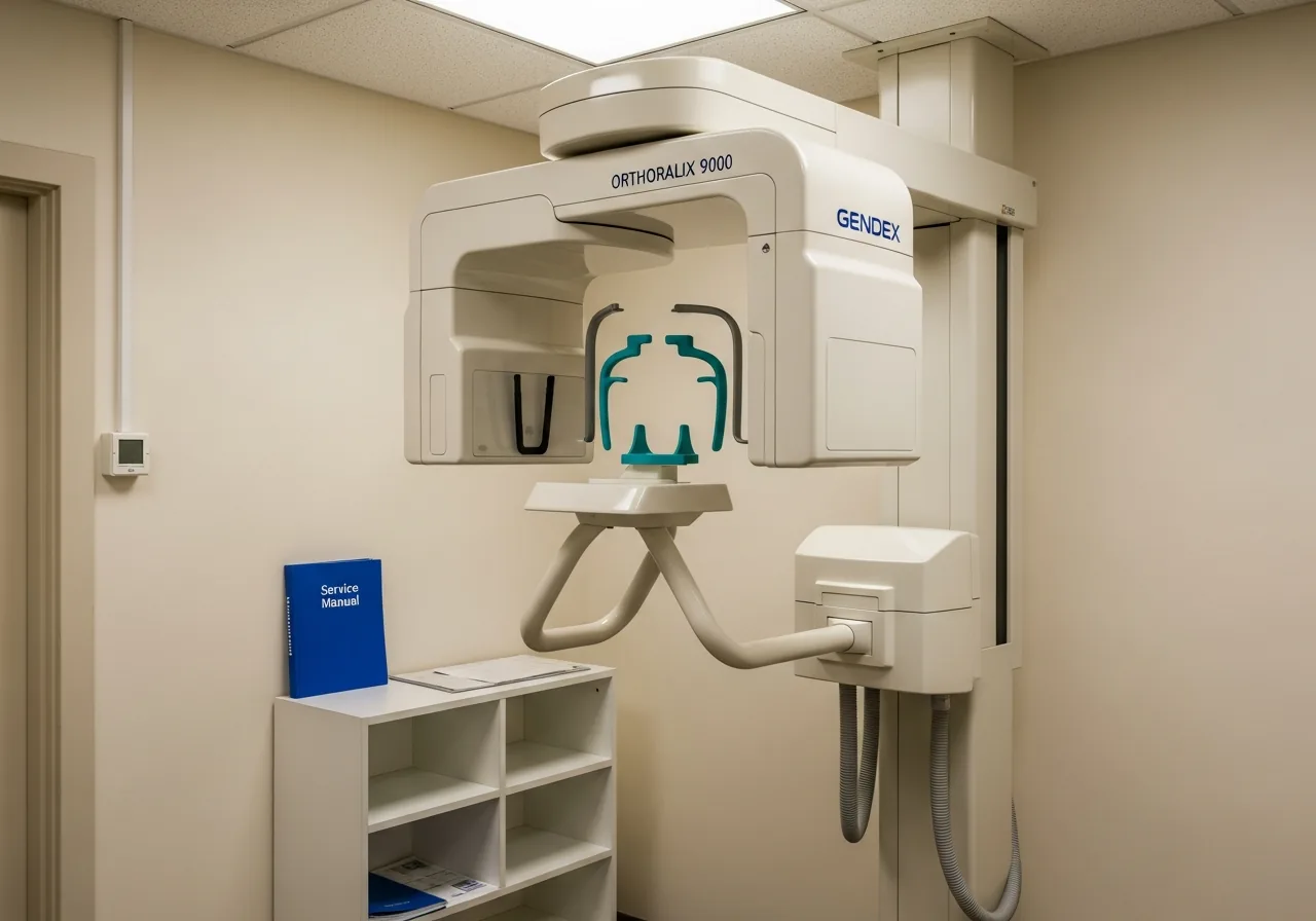 Ger&auml;t zur digitalen Panoramar&ouml;ntgendiagnostik im Praxisraum