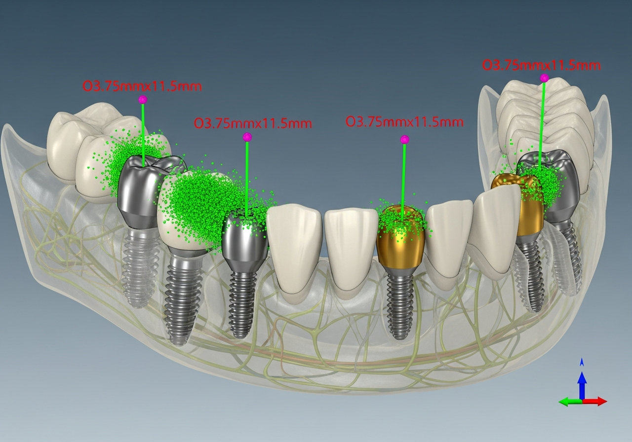 3D-Planung einer Implantatbohrschablone am Unterkiefer
